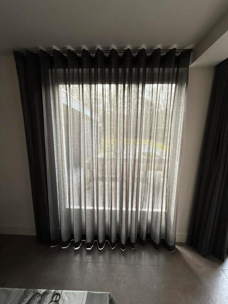 Inbetween Gordijnen - antraciet/ taupe, Huis en Inrichting, Stoffering | Gordijnen en Lamellen, Gebruikt, 150 tot 200 cm, 100 tot 150 cm