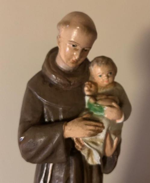 Zeldzaam beeldje Heilige Antonius met Jezus en broodmand!, Antiek en Kunst, Antiek | Religie, Ophalen of Verzenden