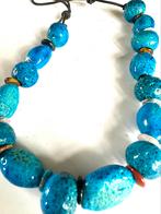 Vintage Egyptisch faience keramiek glazuur ketting, Ophalen of Verzenden, Overige materialen, Ketting, Met edelsteen
