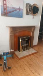 Sier haard decoratie houten altaar theepot en kolenpot, Ophalen, Gebruikt, Vrijstaande haard, Elektrische haard