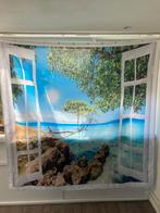 Tuindoek 180x180 cm venster eiland water strand nieuw, Tuin en Terras, Ophalen of Verzenden, Nieuw