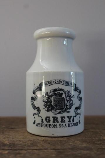 Oud brocante mosterdpot Grey Poupon Dijon  *Pronck & Praal* beschikbaar voor biedingen