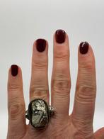 A382 Prachtige zilveren ring ruwe pyriet maat 16,75, Ophalen of Verzenden, Zilver, Ring, Met edelsteen