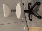 Draaikruk met leuning off white in hoogte verstelbaar, Huis en Inrichting, Ophalen