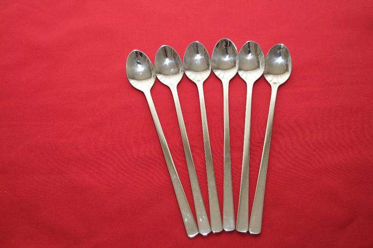 Set ijs-/longdrinklepels, Huis en Inrichting, Keuken | Bestek, Zo goed als nieuw, Rvs of Chroom, Ophalen