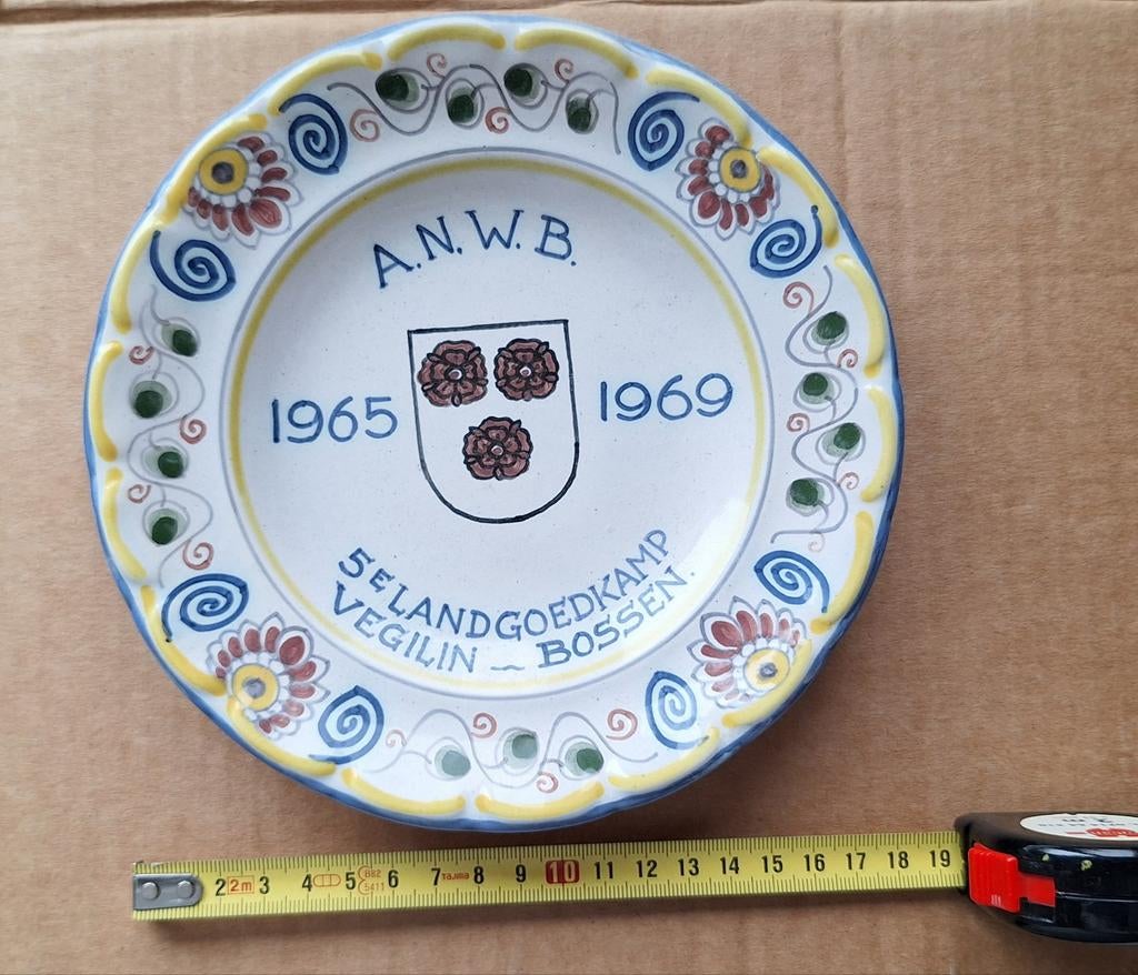 Vintage A.N.W.B. Herdenkingsbord 1965-1969, Antiek en Kunst, Antiek | Wandborden en Tegels, Ophalen of Verzenden