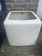 Bloempot keramiek vierkant 30x30 crème, Ophalen, Steen, Gebruikt, Minder dan 60 cm