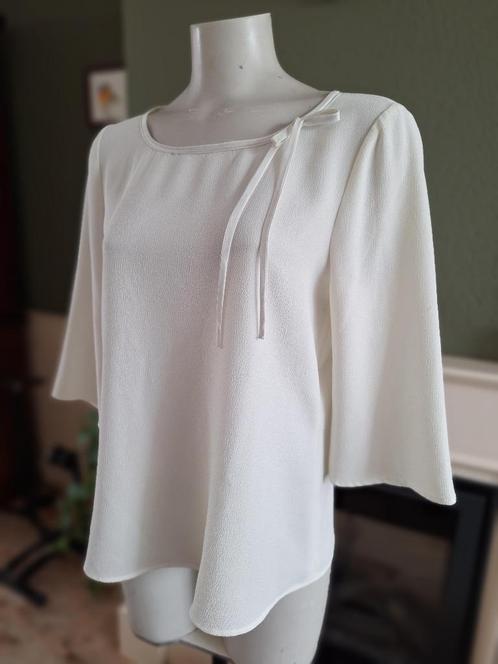Senso crème strik top 38 M gratis verzenden in NL, Kleding | Dames, Tops, Zo goed als nieuw, Maat 38/40 (M), Wit, Lange mouw, Verzenden