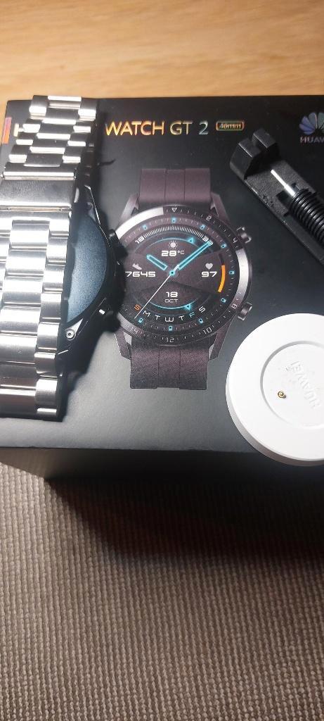 huawei watch GT2 46mm, Sieraden, Tassen en Uiterlijk, Smartwatches, Zo goed als nieuw, Android, Zwart, Afstand, Calorieverbanding