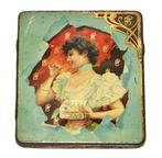 reclame sigarettenblik Pernot biscuit jugendstil vrouw 1910, Verzamelen, Ophalen of Verzenden, Gebruikt, Overige