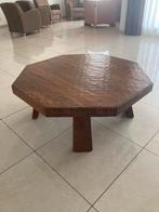 Prachtige oude robuuste salontafel hout donker, Antiek en Kunst, Ophalen of Verzenden