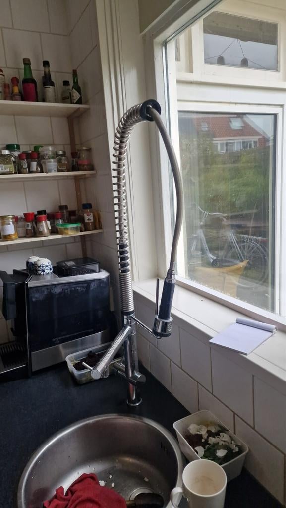 Moderne Keukenkraan met Flexibele Hals, Minder dan 50 cm, Overige kleuren, Ophalen of Verzenden, Zo goed als nieuw