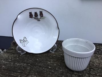 Westraven bloempot + wandbordje/schotel met katten Aalten beschikbaar voor biedingen