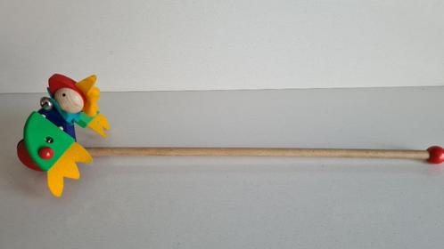 Houten duwstok Papegaai Papagallo, Kinderen en Baby's, Speelgoed | Houten speelgoed, Zo goed als nieuw, Duw- of Trekspeelgoed