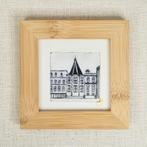 Ets van het Torentje in Den Haag 10x10 cm incl lijst, Huis en Inrichting, Woonaccessoires | Schilderijen, Tekeningen en Foto's
