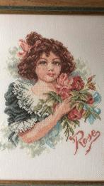 Romantisch borduurwerk dame met rozen (gereserveerd AR), Ophalen of Verzenden, Zo goed als nieuw