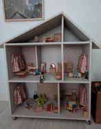 Houten Poppenhuis met Meubels, Kinderen en Baby's, Speelgoed | Poppenhuizen, Ophalen, Gebruikt, Poppenhuis