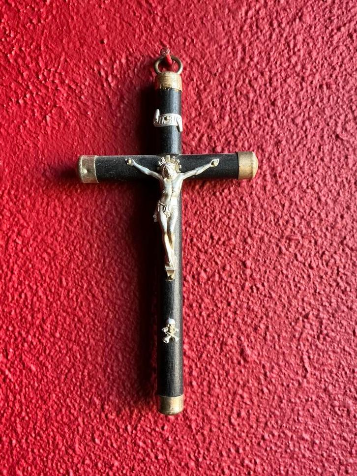 Mooi oud houten kruisbeeld ❤️ crucifix corpus, Antiek en Kunst, Antiek | Religie, Ophalen of Verzenden