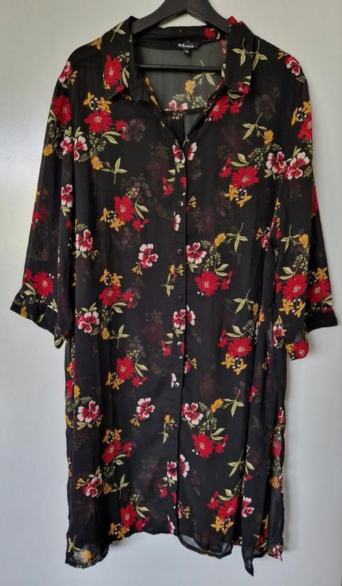 Lange luchtige blouse met bloemenprint  MS Mode maat 54, Kleding | Dames, Grote Maten, Zo goed als nieuw, Blouse of Tuniek, Ophalen of Verzenden