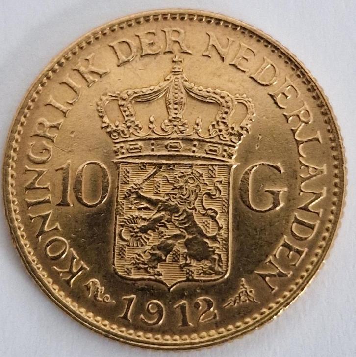 Nederland 1912 - gouden 10 gulden  - Wilhelmina, Postzegels en Munten, Munten | Nederland, Losse munt, 10 gulden, Koningin Wilhelmina
