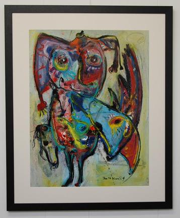 Jan te Wierik origineel schilderijen. 106 x 87 cm beschikbaar voor biedingen