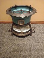 Turquoise blauw emaille 1pits petroleumstel Georg Haller, Antiek en Kunst, Antiek | Emaille, Ophalen of Verzenden