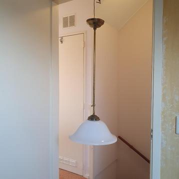 Vintage - Hanglamp - Plafondlamp - Uitschuif stang - Opaline beschikbaar voor biedingen