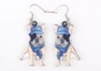 oorbellen franse bulldog blauwe ijsmuts, Sieraden, Tassen en Uiterlijk, Verzenden, Nieuw, Overige materialen