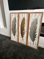 Set van 3 decoratieve veren wandpanelen, Ophalen, Zo goed als nieuw
