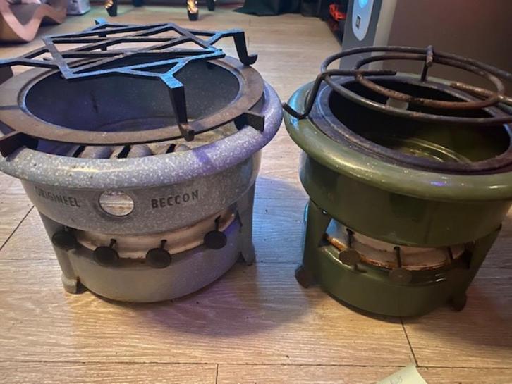 2 antieke petroleumstellen, Antiek en Kunst, Antiek | Emaille, Verzenden