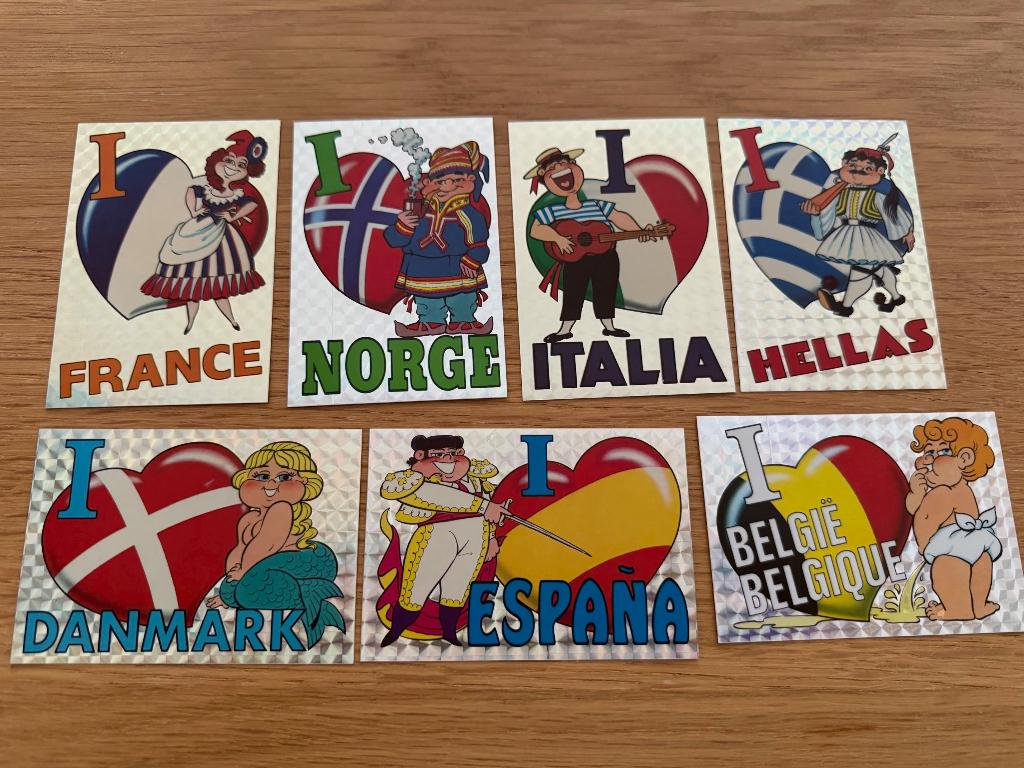 Panini fantastickers i love diverse landen, Ophalen, Zo goed als nieuw, Meerdere plaatjes
