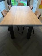 Houten Eettafel met Stalen Poten - 200x100cm, Huis en Inrichting, Tafels | Eettafels, Ophalen, Eikenhout, 200 cm of meer, 50 tot 100 cm