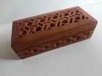 handgesneden houten postzegeldoosje - kistje, Antiek en Kunst, Curiosa en Brocante, Ophalen of Verzenden