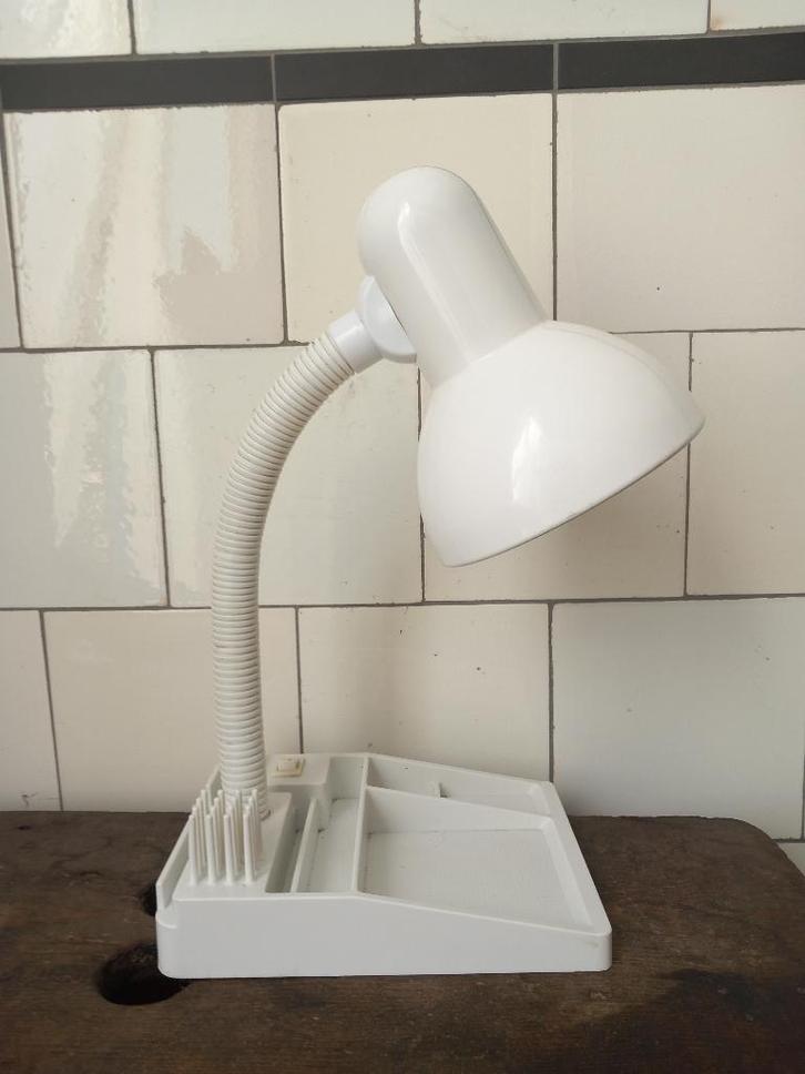 vintage bureau lamp flexibele slang, organizer space age 80s, Antiek en Kunst, Curiosa en Brocante, Verzenden