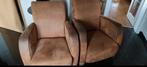 2xbruine leren stoel/ fauteuil, Ophalen, Gebruikt