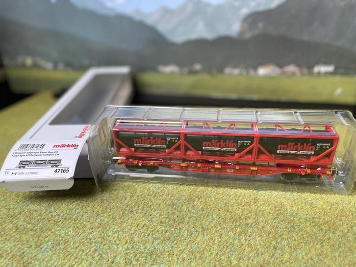 Märklin 47165 Vierassige containerwagen type Sgns 691 DB AG, Hobby en Vrije tijd, Modeltreinen | H0, Nieuw, Wagon, Wisselstroom