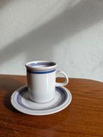 Vintage Kop en Schotel - Blauwe, Paarse Rand, Huis en Inrichting, Keuken | Servies, Keramiek, Ophalen of Verzenden, Zo goed als nieuw