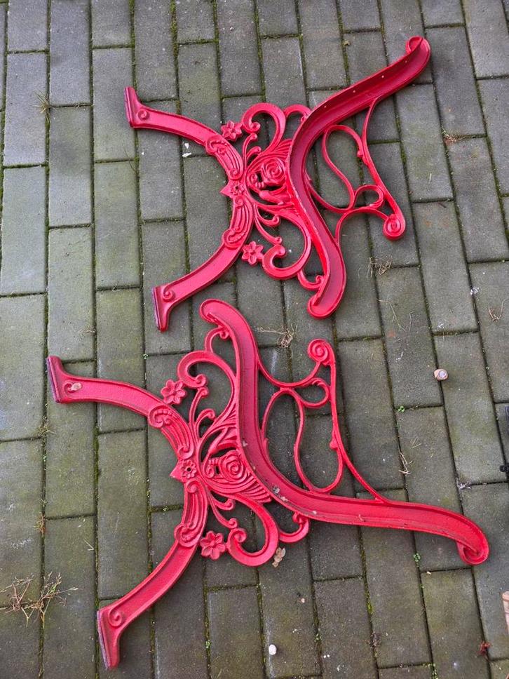 Gietijzeren Bank Onderstel / Tuinbank Poten 2 stellen, Tuin en Terras, Tuinbanken, Gebruikt, Metaal, Ophalen