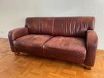 2x zitbank 2.5 zits bruin leder, Ophalen, Gebruikt, Rechte bank, Leer