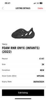 Yeezy foam RNR onyx infants 3K 19, Kinderen en Baby's, Kinderkleding | Schoenen en Sokken, Nieuw, Overige typen, Yeezy, Jongen of Meisje