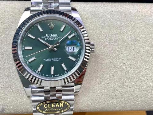 Rolex Datejust 41 - Clean - Mintgroen - 3235 - Jubilee - CF, Sieraden, Tassen en Uiterlijk, Horloges | Heren, Zo goed als nieuw