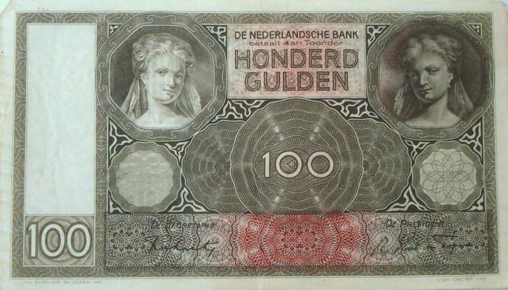 Nederland 100 gulden 1944 (PL97.d2.a) (HJ078280), Postzegels en Munten, Bankbiljetten | Nederland, Los biljet, 100 gulden, Ophalen of Verzenden