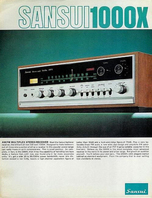 Sansui 1000x reciever, Audio, Tv en Foto, Versterkers en Receivers, Zo goed als nieuw, Stereo, 60 tot 120 watt, Overige merken