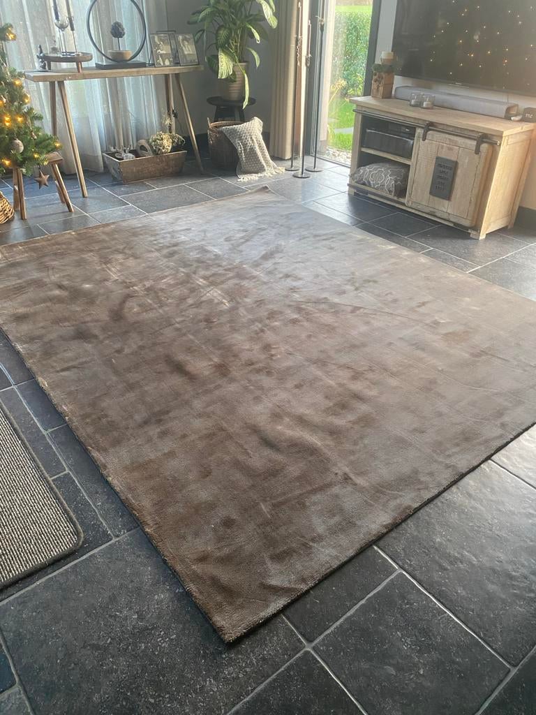 Nieuw Velours Vloerkleed Bruin - 200x250 cm, Huis en Inrichting, Stoffering | Vloerbedekking, Bruin, Nieuw, Ophalen of Verzenden