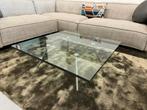 Beek Maupertuus salontafel Glas Design tafel 90x90, Gebruikt, Vierkant, Glas, Minder dan 50 cm