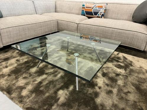 Beek Maupertuus salontafel Glas Design tafel 90x90, Huis en Inrichting, Tafels | Salontafels, Gebruikt, Minder dan 50 cm, 50 tot 100 cm