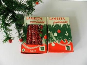 Oude vintage lametta - zilver- rood/groen- beschikbaar voor biedingen