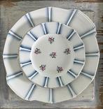 Digoin Sarreguemines gebak bord met 6 gebaksbordjes, Antiek en Kunst, Antiek | Servies los, Ophalen of Verzenden