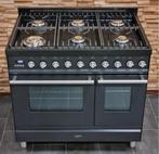 🔥Luxe Fornuis Boretti 90 cm antraciet 6 pit 2 ovens 300 °C, 60 cm of meer, 5 kookzones of meer, Vrijstaand, 90 tot 95 cm