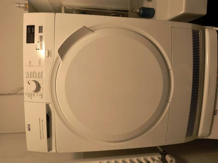 AEG ProSense T6DBC482 condensdroger. 8 kg. Incl extra's., Witgoed en Apparatuur, Wasdrogers, Gebruikt, Condens, Voorlader, 6 tot 8 kg